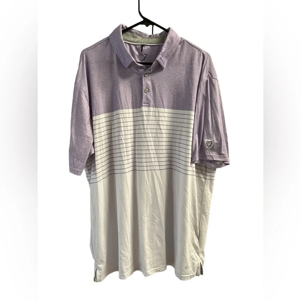 Purple Anderson Ord performance golf polo